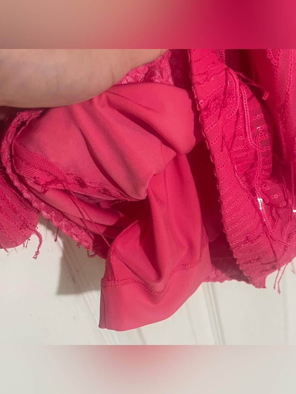 Dress the Population Small Dress Lola Mini Long Sleeve Pink Sequin Fringe Party - Picture 8 of 14